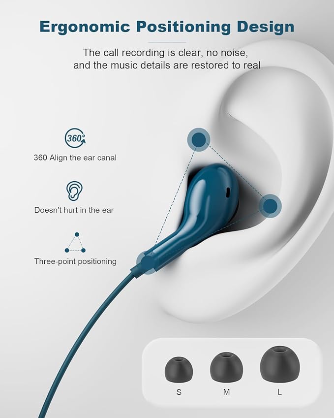 USB C Headphones for iPhone 15 Plus 16 Pro 17 Pro Max Samsung Galaxy Headphones S24 S23 Ultra S26 S25 S22 A56 A55 A26 A16 Pixel Xiaomi Wired Earbuds Magnetic in-Ear Type C Earphones with Microphone