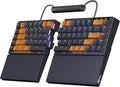 RK ROYAL KLUDGE RKS70 Ergonomic Split Keyboard, Wireless PC Gaming Keyboard with Bluetooth/2.4G/Wired, Hot Swappable Mechanical Keyboards w/Fixed Wrist Rest, PBT Keycaps, Tactile Switches, Black