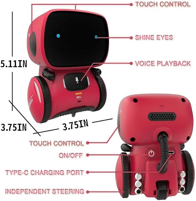 98K Robot Toys for Girls and Boys Rechargeable, Touch and Voice Control Robots Interactive Talking Smart Partner and Teacher with Singing, Dancing, STEM Toy Gifts for Kids Age 3 and Up