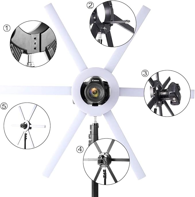 GVM Great Video Maker 600S LED Ring Light, 90W Dimmable Led Video Light Kit with Detachable Light Bars, Photography Lighting Led Video Lighting Kit for Live Broadcast, YouTube, CRI 97+ 3200K-5600K
