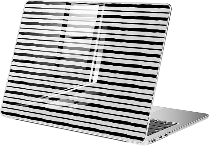 Compatible with MacBook Pro 13 inch Case M2 2025, 2024-2016 A2338 M1 A2251 A2289 A2159 A1989 A1708 A1706, Cute Black Stripe Protective Hard Shell Clear Cover for Mac Pro 13