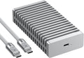 RayCue 40Gbps M.2 NVMe Enclosure with Aluminum Double-Sided Fin Heat Dissipation, External SSD Case for Mac, Windows, Compatible with USB 4/3.2/2.0 (Includes 1TB SSD)