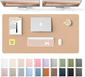YSAGi Leather Desk Protector, Office Mat, Large Mouse Mat, Non-Slip PU Leather Blotter, Laptop Desk Mat, Waterproof Writing Pad for Office and Home (Latte, 47.2" x 23.21")