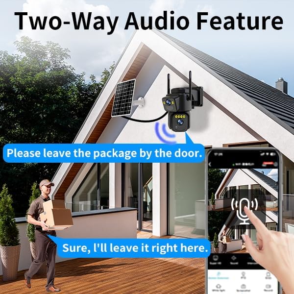 LETSCEE Security Cameras Outdoor WiFi,5G/2.4G Cameras for Home Security Solar Power with Dual Lens,Motion Detection,Night Vision,2-Way Audio,Weather Proof,No Subscription Fee