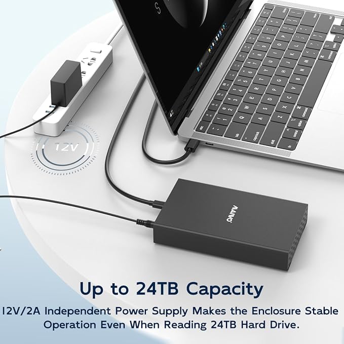 MAIWO Hard Drive Enclosure for 2.5 3.5 inch SATA SSD HDD, USB 3.1 GEN2 Type-C 10Gbps Speed with UASP, 24TB Capacity, USB to External SATA Hard Disk Adapter Reader Case