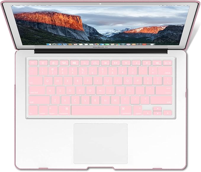 IBENZER Compatible with MacBook Air 11 Inch Case Model A1370 A1465, Soft Touch Plastic Hard Shell Case Bundle with Keyboard Cover for Mac Air 11, Rose Gold, A11MPK+1A
