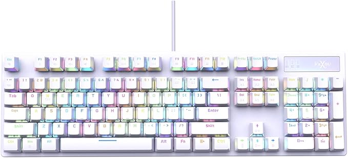 FOXXRAY HKM-88 Full-Size Mechanical Gaming Keyboard, Customizable Keys with Macro Support, RGB Backlit, Equipped with Outemu Red Switches, USB Plug and Play for PC