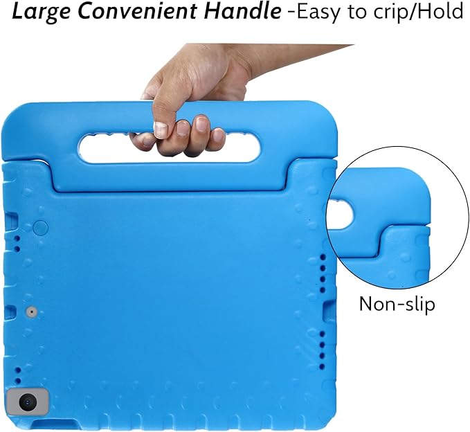 Dteck Kids Case for iPad 10.2 - Shockproof Rugged EVA Handle Stand Child Proof Case for iPad 9/8/7 Generation, Blue