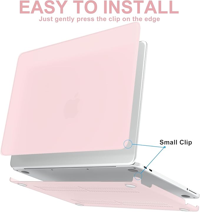 AKIT Compatible with MacBook Neo Case 13 inch 2026 A3404, Slim Matte Hard Shell Laptop Case+Screen Protector+Keyboard Cover for MacBook Neo 13 inch, Chalk Pink