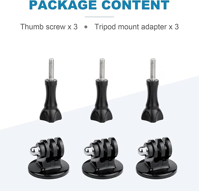 Tripod Mount for GoPro Tripod Mount Adapter with Thumb Screws Compatible with GoPro Hero 13 12 11 10 9 8 7 6 5 4 3 3+ 2 1 Session Fusion MAX DJI Osmo Action Camera