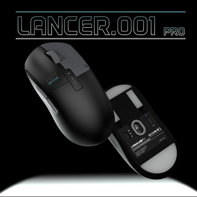 Lancer.001 PRO 8K Wireless Gaming Mouse, 65g Lightweight, Hot-Swappable Switches, PAW3950 Sensor with 32,000 DPI