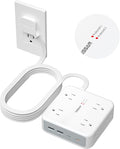 TESSAN 10 Ft Surge Protector Power Strip, 4 USB(2 USB C) 8 Outlets, Flat Plug Extension Cord with Multiple Outlets, 2100J Protection, 20W Desk Charging Station for Home, Office, Dorm Room Essentials