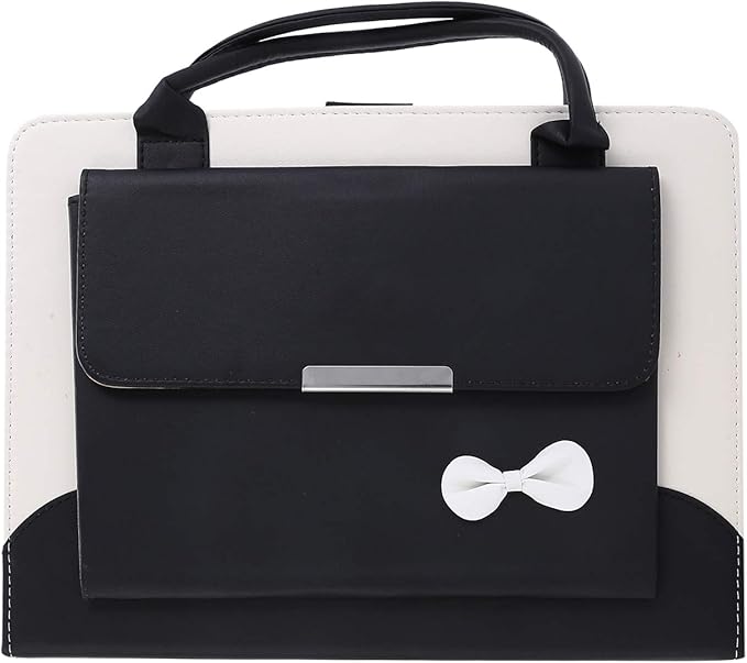 Handbag Case for iPad Pro 13" (M5/M4) 2025/2024, Air 13" M2 M3, iPad Pro 12.9-inch 2018-2022, Techcircle Cute Bowknot Pocket Wallet Design Folio Stand PU Leather Carrying Case, Auto Sleep/Wake, Black
