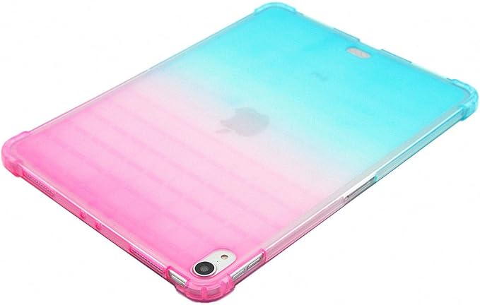 Case for iPad Air 11" M2 (2024) & iPad Pro 11 inch 4th/3rd/2nd/1st Gen (2022/2021/2020/2018) & iPad Air 5th/4th Gen 10.9" (2022/2020) Translucent Frosted Clear TPU Back Cover, Pink & Green