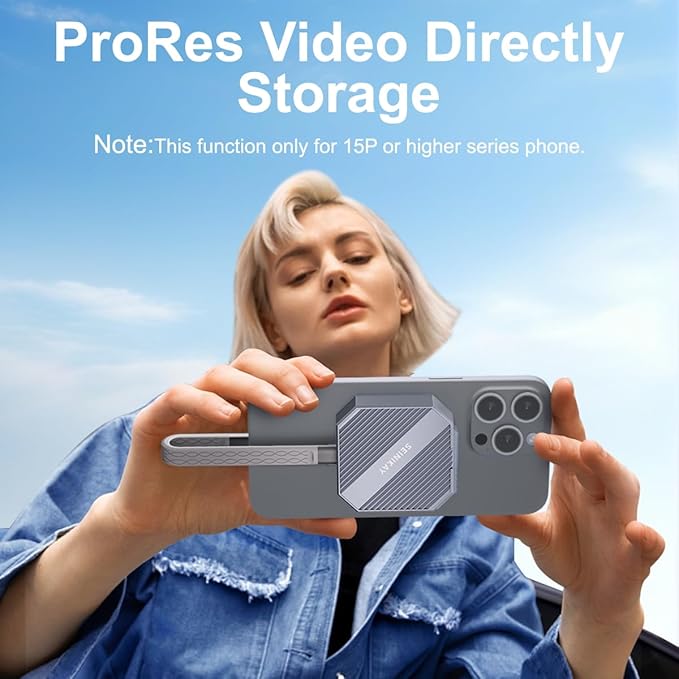 Mini M.2 Enclosure, Magnetic 2230 M.2 Enclosure Heat Sink for iPhone 15 Pro Max ProRes,10Gbps Speed,Supports M Keys NVME SSD