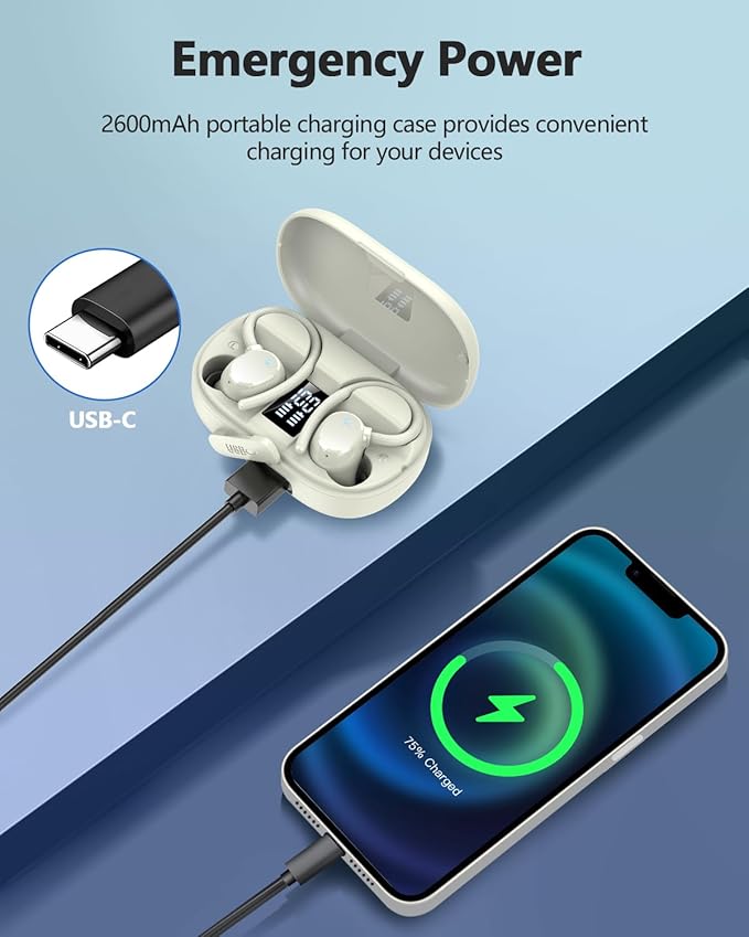 Wireless Earbuds, 2026 Bluetooth 5.3 Headphones HiFi Stereo, Bluetooth Earbuds with ENC Noise Cancelling Mic, IP7 Waterproof in Ear Earphones, 128H Dual LED Display Ear Buds for Workout Sports