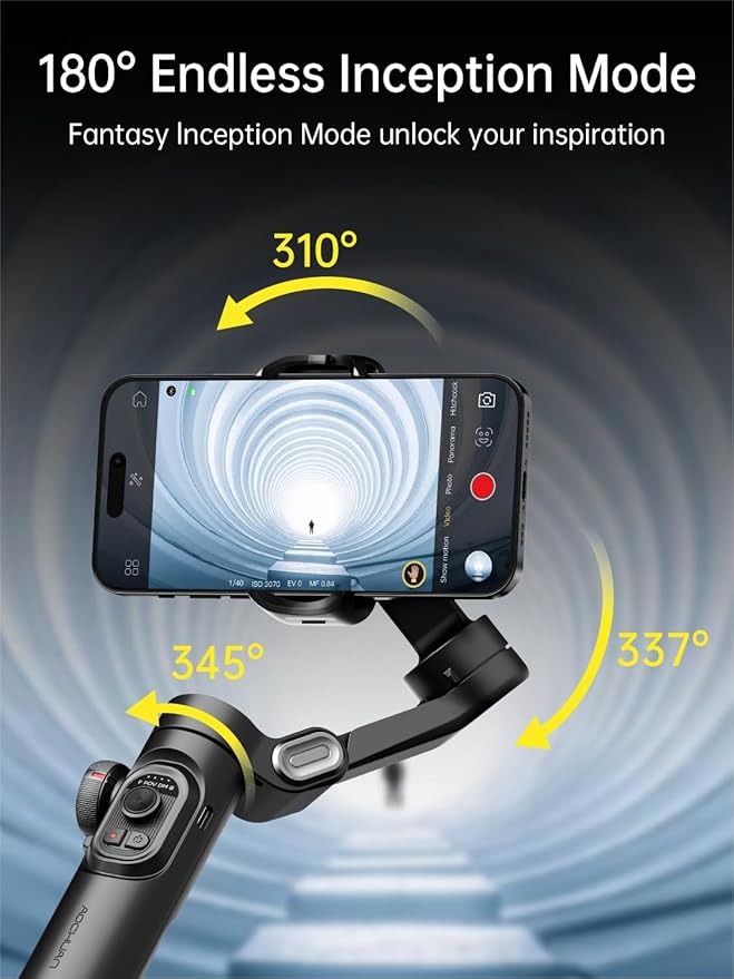 Gimbal Stabilizer for Smartphone-AOCHUAN Smart XE&E10Aluminum Extension Rod&B20 Camera Bag