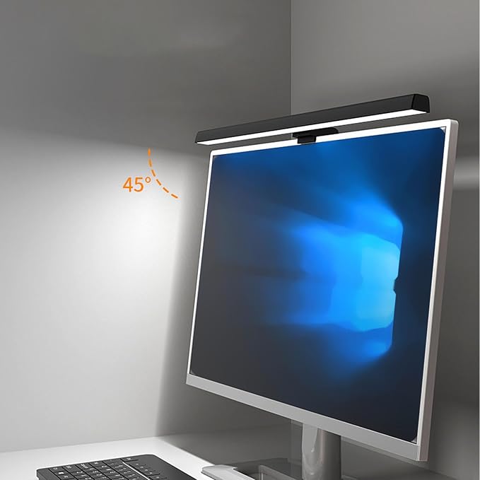 Computer Monitor Lamp, Screen Monitor Light Bar for Eye Caring, USB Reading LED Task Lamp with Auto Dimming, Touch Control, No Glare Eye Protection Home Office Desk Lamps (Black)