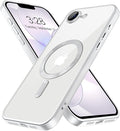 Hython Magnetic Clear for iPhone 17e Case with Camera Lens Protector [Compatible with MagSafe] Luxury Plating Edge Slim Soft TPU Cover Protective Phone Case for iPhone 17e 6.1", Matte Silver