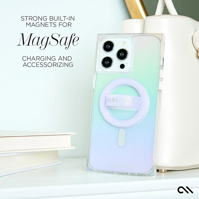 Case-Mate iPhone 15 Pro Max Case for Women - Compatible with MagSafe - 12ft Drop Protection - 6.7" Magnetic Case for iPhone 15 Pro Max - Shockproof, Anti-Scratch Phone Cover - BLOX Iridescent Rainbow