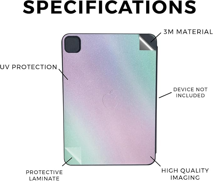 Glossy Glitter Skin Compatible with Apple Smart Folio for iPad Pro 11-inch (M4) 2024 - Cotton Candy - Premium 3M Vinyl Protective Wrap Decal Cover - Easy to Apply | Crafted in The USA by MightySkins