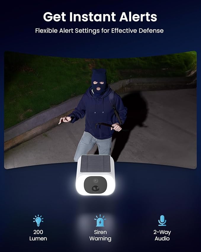 ieGeek 2 Pack Camera Outdoor Wireless, 2K Outside Cameras for Home Security, Embedded Solar Panel, AI Motion Detection, Smart Spotlight & Alarm, No Hub Needed