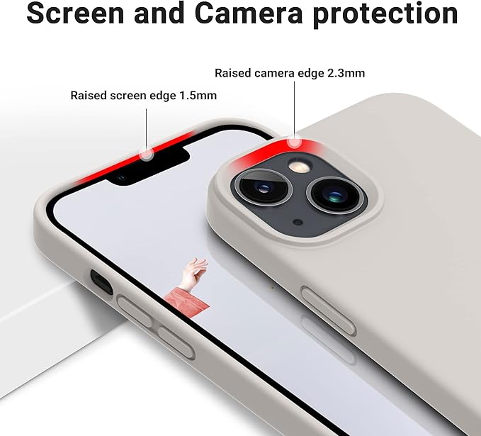 OTOFLY Designed for iPhone 14 Plus Case, Silicone Shockproof Slim Thin Phone Case for iPhone 14 Plus 6.7 inch （Stone）