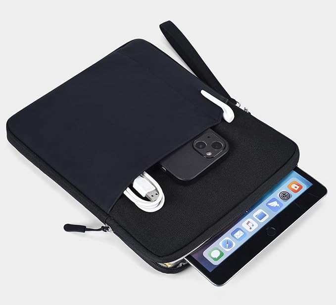 CAAORDKSO 9-11 Inch Tablet Sleeve Bag for 11 inch iPad A16 / 11 inch iPad Pro M4 / 11” iPad Air M2 M3 / 10.2 10.5 10.9" iPad, Air 5/4/3, Tab S8/S9/A9+ 11", Amazon Fire Max 11/ Fire HD 10 tablet, Black
