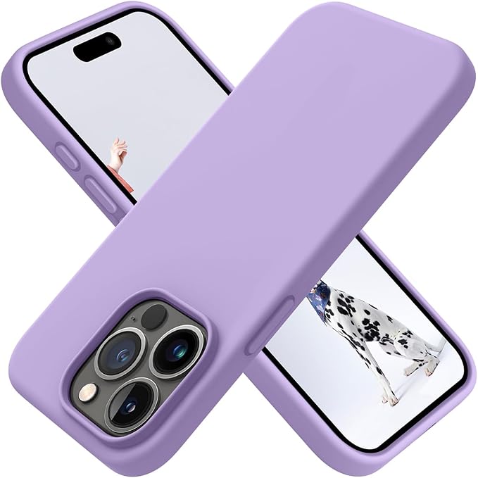 OTOFLY Compatible with iPhone 15 Pro Max Case, Silicone Shockproof Slim Thin Phone Case for iPhone 15 Pro Max (6.7 inch), (Light Purple)