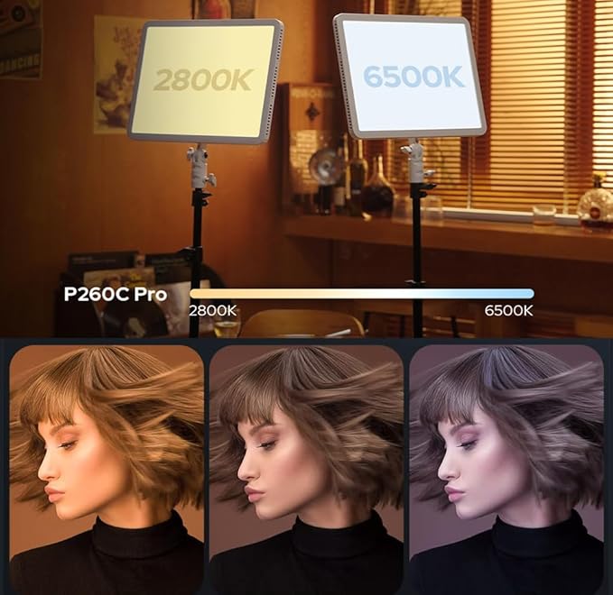 GODOX P260C Pro 45W LED Video Light Panel, Bi-Color 2800K-6500K, CRI 98+, TLCI 98+, APP Controlled Fill Lighting for Photography, Studio Video Recording, Vlog, Live Stream