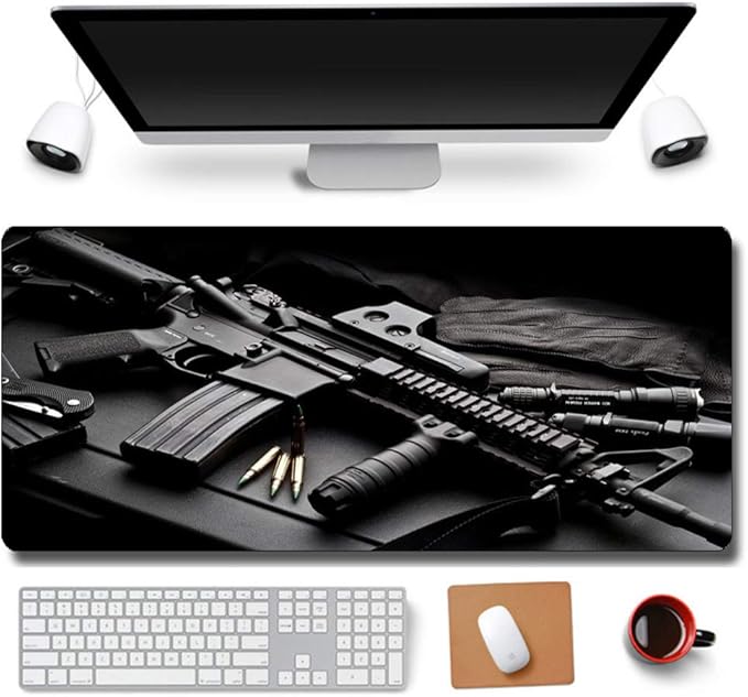31.5x11.8 Inch Non-Slip Long Extended Large Gaming Mouse Pad with Stitched Edges XL Laptops Keyboard Mouse Mat(AK47)