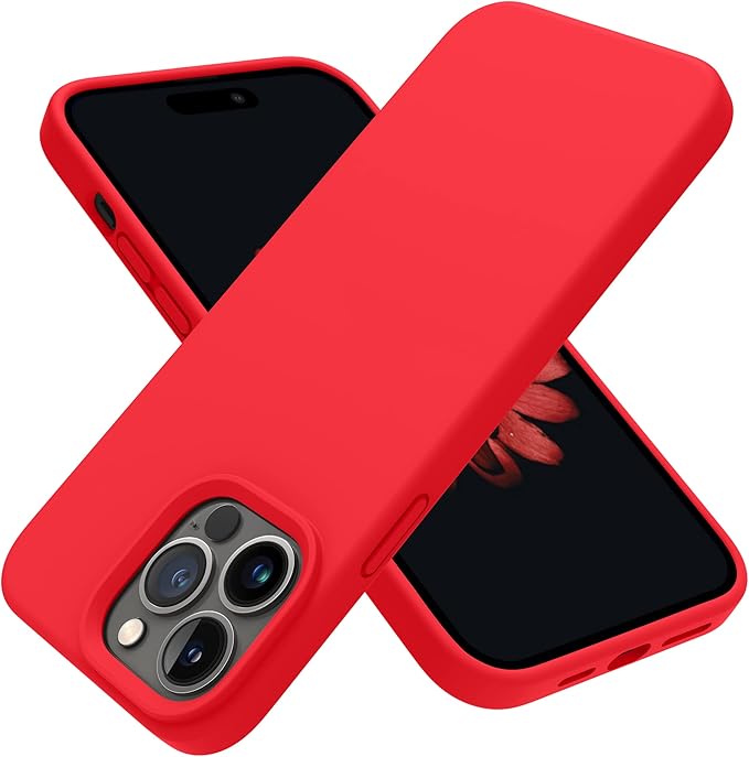 OTOFLY Designed for iPhone 14 Pro Max Case, Silicone Shockproof Slim Thin Phone Case for iPhone 14 Pro Max 6.7 inch (Red)