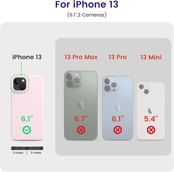 OTOFLY Designed for iPhone 13 Case, Silicone Shockproof Slim Thin Phone Case for iPhone 13 6.1 inch Ice Pink