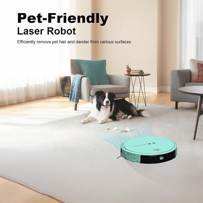 TECBOT S1 Robot Vacuum Cleaner Slim 120Mins Runtime 2-in-1 Robot Sweeping or Mopping Self-Charging WiFi&App&Remote Control Robotic Vacuum Cleaner for Home Pet Hair Hard Floors,Blue