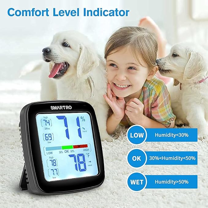 SMARTRO SC92 Professional Indoor Outdoor Thermometer Wireless and SC42 Professional Digital Hygrometer Indoor Thermometer Room Humidity Gauge Temperature and Humidity Meter & Pro Accuracy Calibration