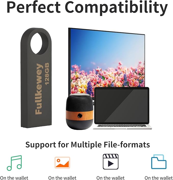 16G/32G/64G/128G Flash Drive, Fullkewey Sleek Metal USB 2.0, Metal Waterproof Compact Pen Drive,Thumb Drive, High Speed Memory Stick for PC Laptop Computer (Gold, 64, GB)