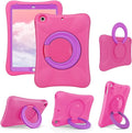 Kids EVA Case for iPad | Multi-Direction Stable Stand | Compatible with 10.2-Inch iPad 2021/2020/2019 (9th/8th/7th Generation) (Pink+Purple)