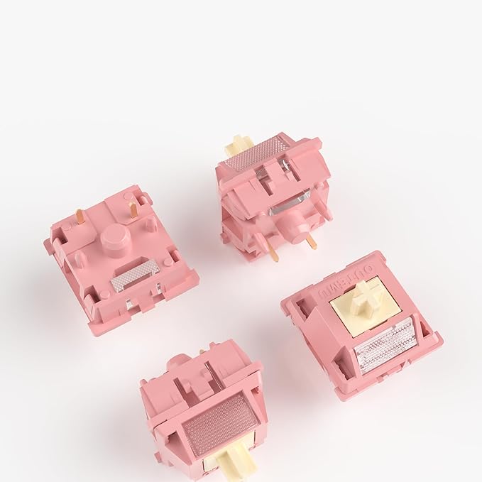 Zjmehty Outemu(Gaote) Red Bean Creamy Keyboard Switches with Diffuser for MX Mechanical Keyboards,Linear Pre-Lubricated Switches (108PCS)