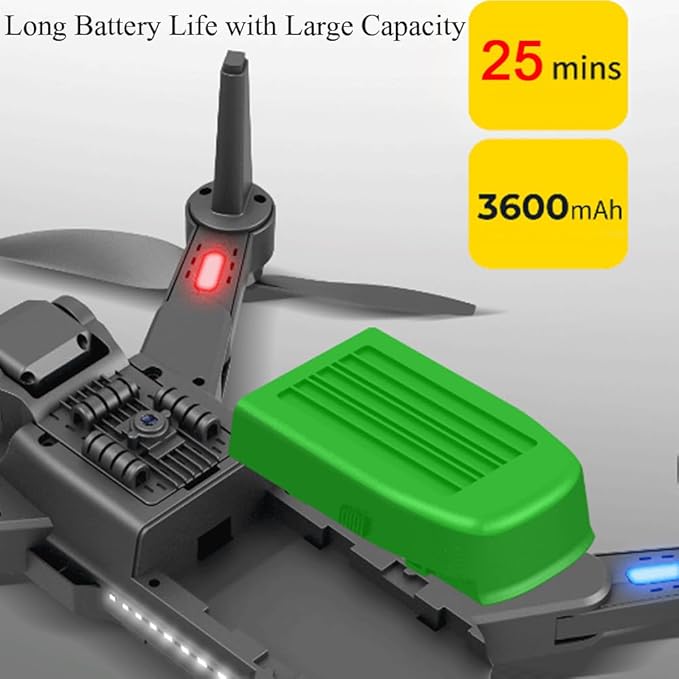 Lozenge 360° Obstacle Avoidance Brushless GPS Drone with Camera for Adults 4K Smart Follow Auto Return Long Battery Life Quadcopter 3 Battery HJ90 Big Size