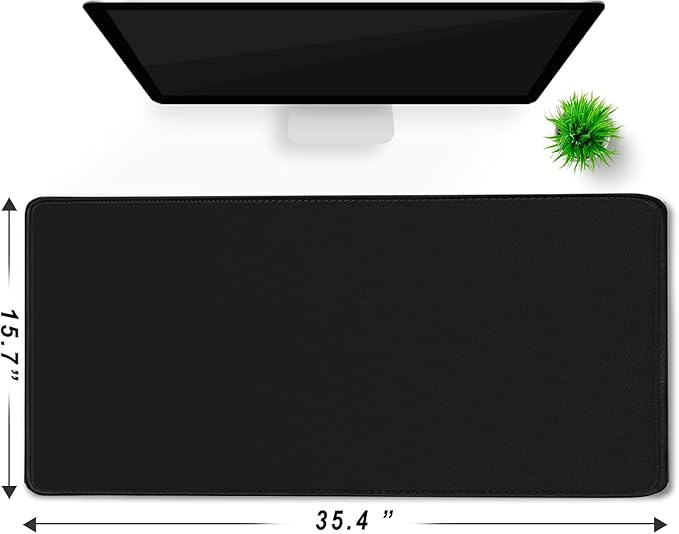 Gaming Mouse Pad, Large Mouse Pads Waterproof Extra Large Big Mouse Pad with Stitched Edge, XXXL Non-Slip Black Computer Mousepad Desk Mat for Gamer, Office & Home, Black