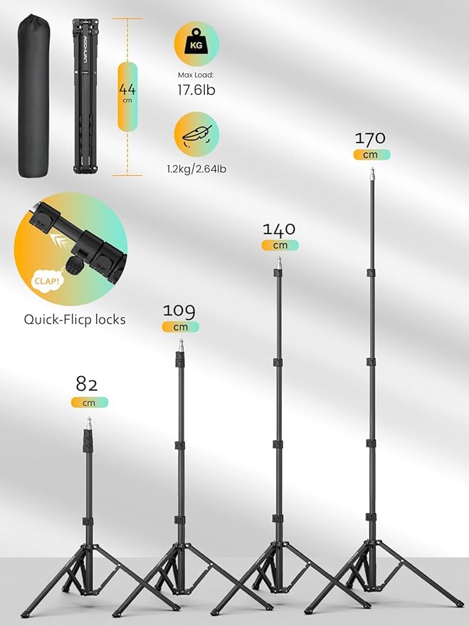 AOCHUAN XE AI Version&AOCHUAN 1.7M Complete Camera Tripod Gimbal Stabilizer for Smartphone,NO APP AI Tracking, Gesture Control, Inception Gimbal with TikTok YouTube,3-Axis Foldable Gimbal stabilizer
