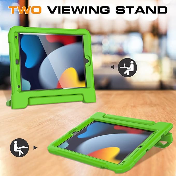 Kids Case for iPad 9th/8th/7th Generation 10.2 Inch 2021/2020/2019, Case for iPad Air 3rd Gen/Pro 10.5 Inch, Durable Shockproof Cover with Screen Protector for iPad 10.2 & 10.5, Green