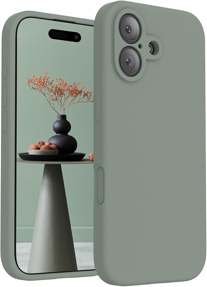 FireNova Magnetic for iPhone 17 Case, Compatible with MagSafe, [Integrated Silicone Camera Control Button] [Camera Protection] Anti-Scratch Microfiber Lining Phone Case, 6.3", Calke Green