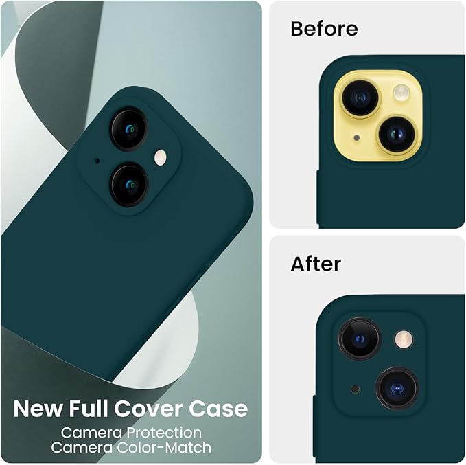 FireNova Designed for iPhone 14 Case, Silicone Upgraded [Camera Protection] Phone Case, Soft Anti-Scratch Microfiber Lining Inside, 6.1 inch, Teal