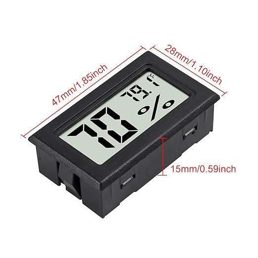 3Pcs Mini Digital Thermometer Hygrometer Electronic Temperature Humidity Gauge Meters Indoor LCD Display Fahrenheit for Greenhouse,Garden,Car Cellar and Office