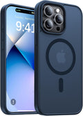 Magnetic for iPhone 14 Pro Max Case, [Compatible with MagSafe][Military-Grade Drop Protection][Anti-Yellowing]Shockproof Translucent Matte Cover for iPhone 14 Pro Max Phone Case,Midnight Blue