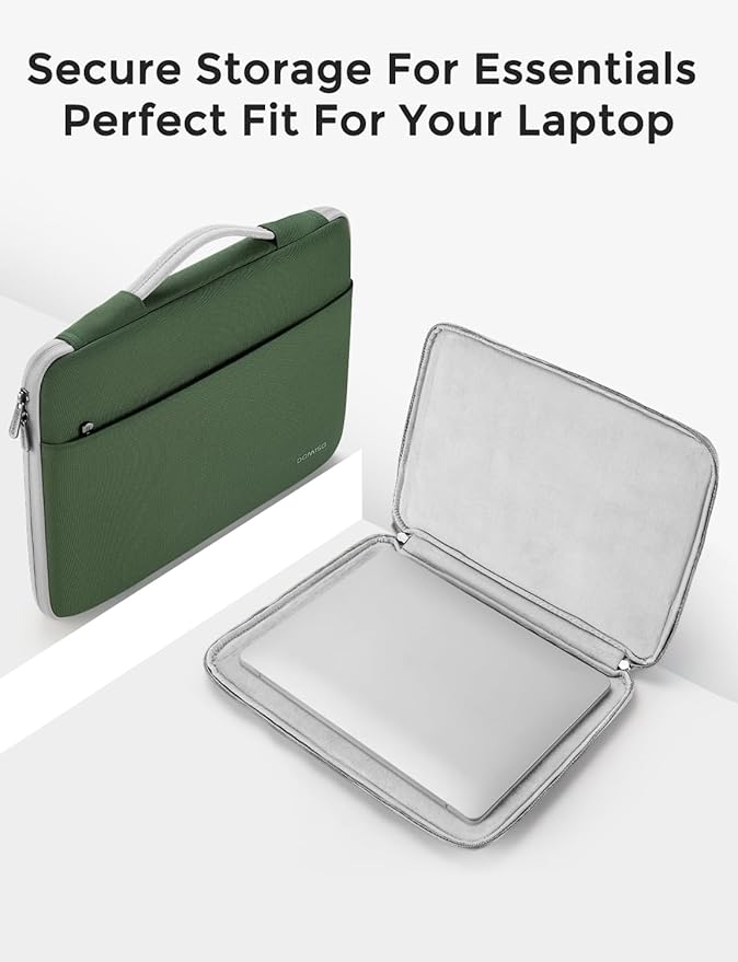 DOMISO 17.3 inch Laptop Case Sleeve Protective Cover Compatible with 17.3 inch HP Pavilion Envy 17/Lenovo IdeaPad/Acer/ASUS/Dell/Alienware/LG Gram,Water Resistant Computer Bag,Avocado Green