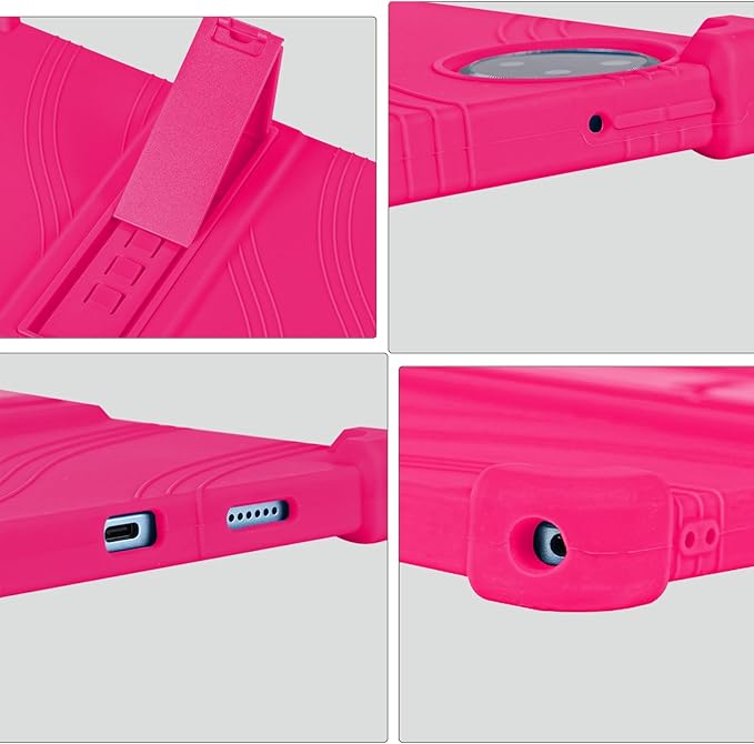 ATOOZ for DOOGEE U11 Case 11 Inch,Soft Silicone Kids Case for DOOGEE U11 Pro Tablet 2025/Teclast P50 Tablet with Stand (Rose Red)