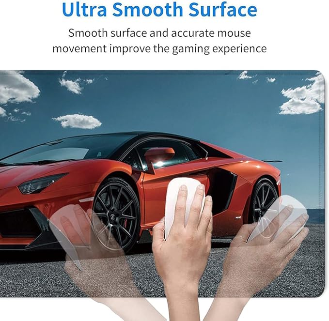31.5x11.8 Inch Non-Slip Long Extended Large Gaming Mouse Pad with Stitched Edges XL Laptops Keyboard Mouse Mat(Lambo)