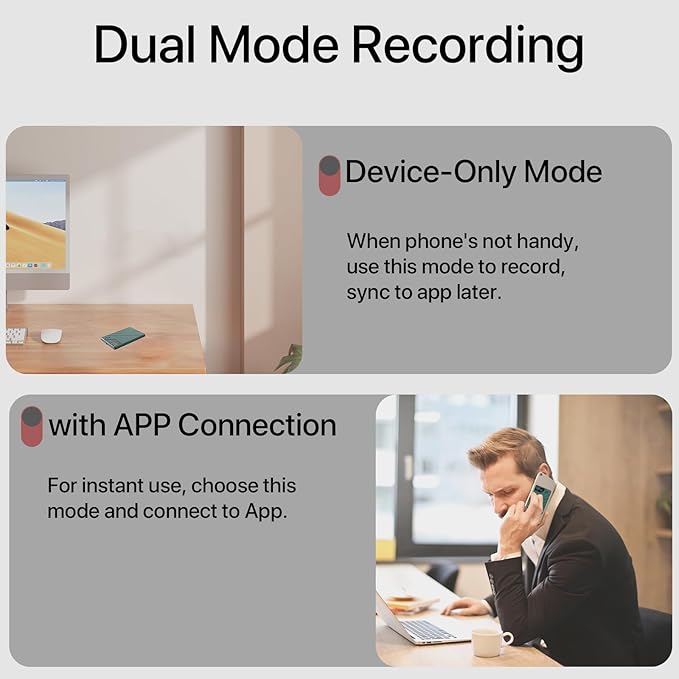AI Voice Recorder, ChatGPT Transcribe & Summarize, 112 Languages Digital Voice Recorder, Noise Reduction Portable Dictaphone, 64GB HD Recording Device for Meetings, Lectures, Calls, Interviews